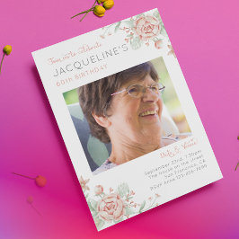 Feminin 60: e födelsedagsfoto inbjudningar