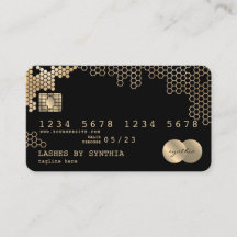 Feminin av honungskomb med kredit-kort, formaterad