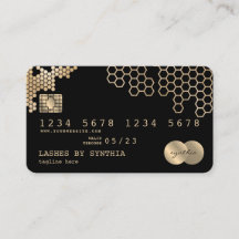 Feminin av honungskomb med kredit-kort, formaterad