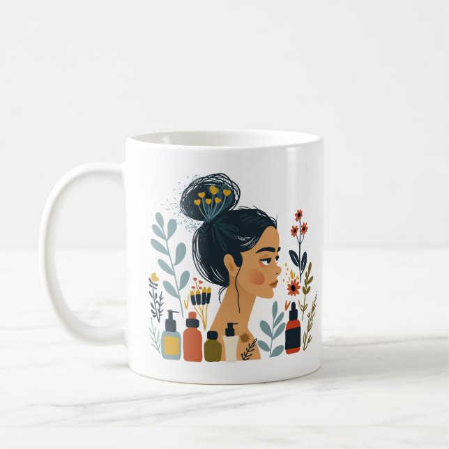 Feminin Beauty | Elegant Woman Art Mugg (Vänster)