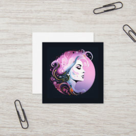 "Feminin blomma" Kvinnors skönhet Fyrkantigt Visitkort