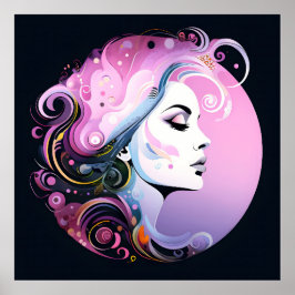 "Feminin blomma" Kvinnors skönhet Poster