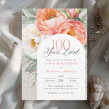 Feminin Blommigt 100 Eleganter på födelsedagen