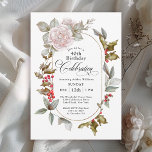 Feminin Blommigt 40:e födelsedagen Firande Inbjudningar<br><div class="desc">När din födelsedag infaller i december får den ofta borttappad i alla helgdag. Denna enastående unika inbjudan att fira födelsedag tillför en feminin rosa ros-blommigt med vackra resultat till holländarna och bären evergreens. Kombinationen är både fetiv och feminin. Den ovala ram som omger texten gör texten ännu mer smakfull. Anpassa...</div>
