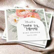 Feminin Blommigt Baby i Bloom Baby Shower