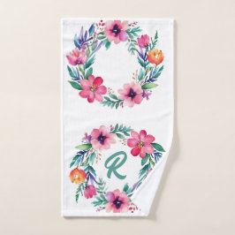 Feminin blommigt monogram Towel