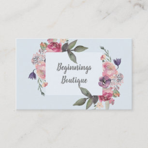 Feminin Blommigt Pastel Boutique Visitkort