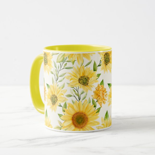 Feminin Blommönster Mugg (Framsida vänster)