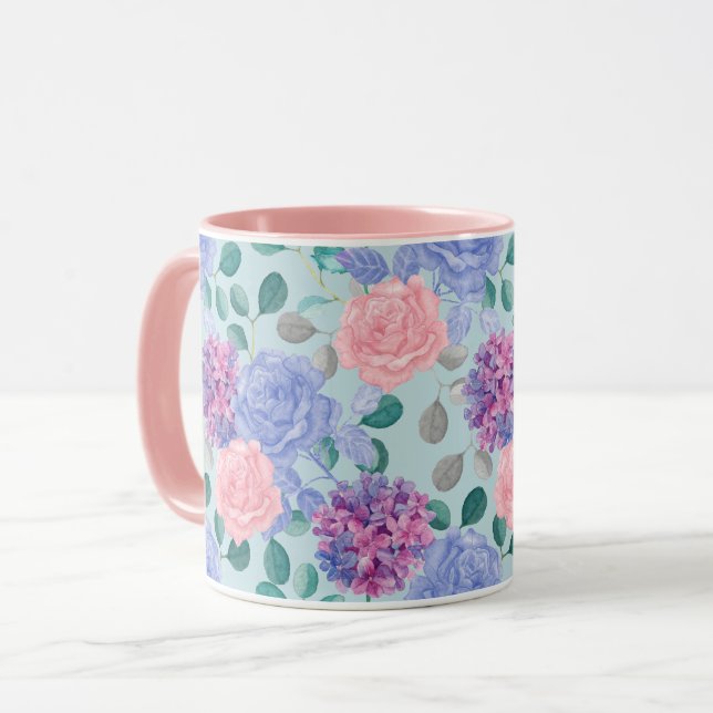 Feminin Blommönster Mugg (Framsida vänster)