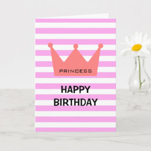 Feminin Chic Princess Grattis på födelsedagen Red  Kort