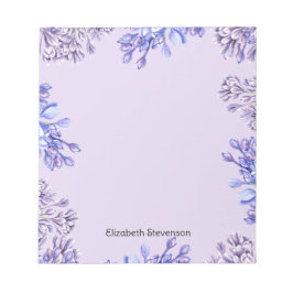 Feminin Elegant Vattenfärg Lilac Flowers Namn Anteckningsblock