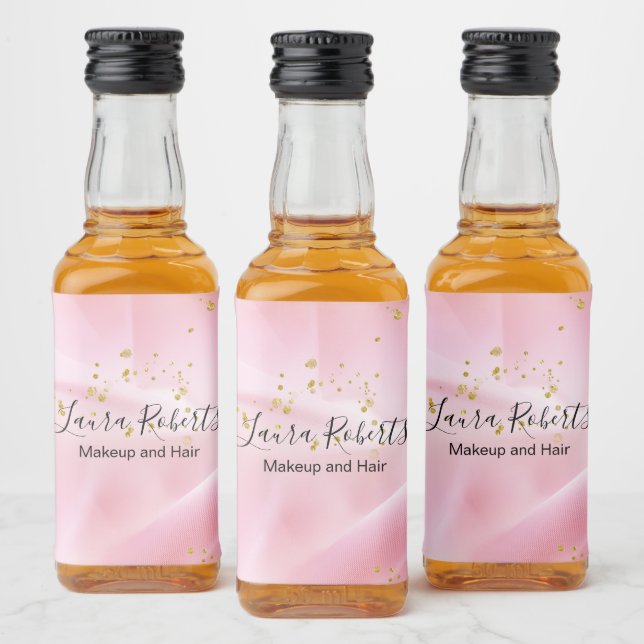 Feminin Guld och Rosa Glitter Spritflaskor Etikett (Flaskor)