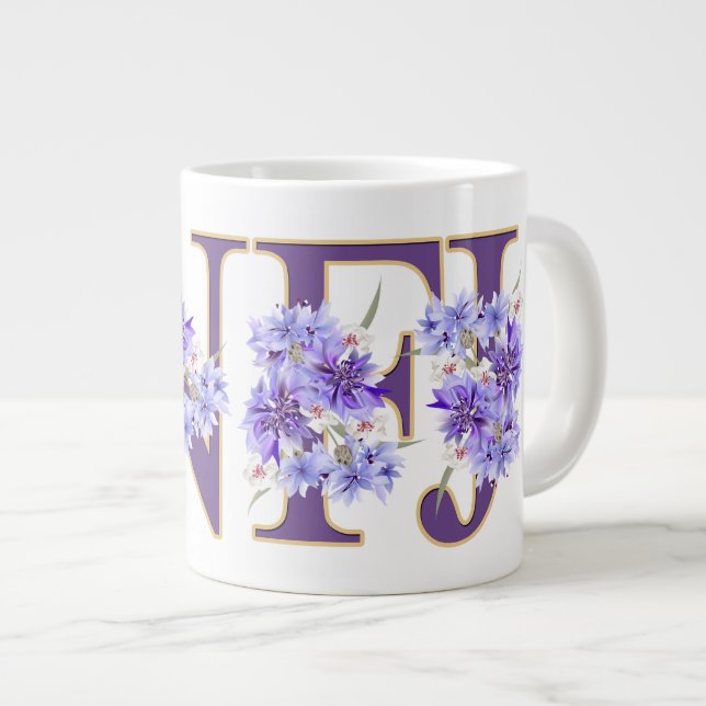 Feminin INFJ Blommigt Brev MBTI Giant Coffe Mugg Jumbo Mugg (Framsida höger)