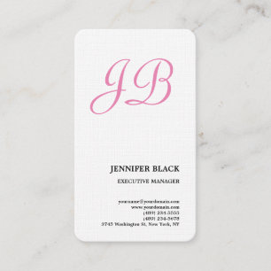 Feminin Linen Monogrammed minimalistisk modern sla Visitkort