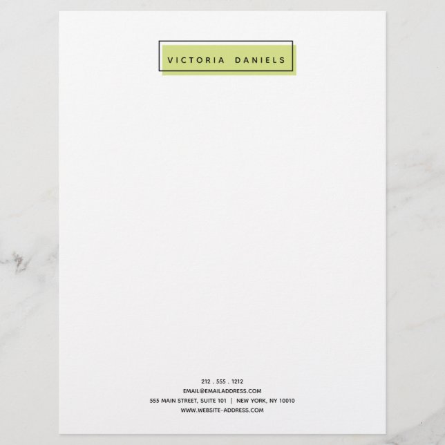 Feminin Logotyp | GRÖNT | Minimal professionell Brevhuvud (Framsida)