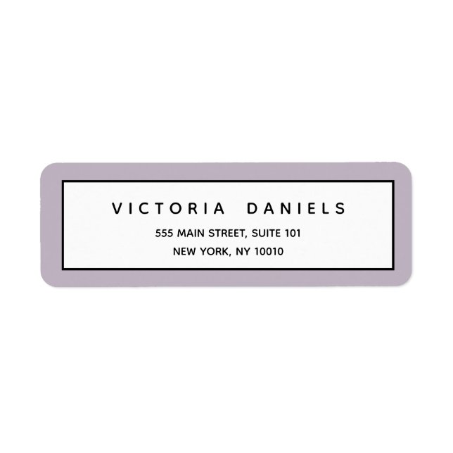 Feminin Logotyp | Lavender | Minimal professionell Returadress Etikett (Framsidan)