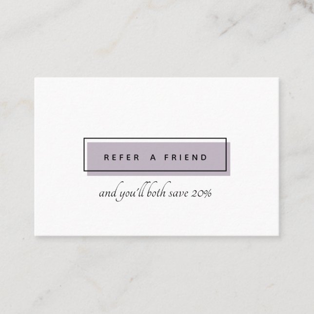 Feminin Logotyp | Lavender | professionell av chic Rabattkort (Framsida)