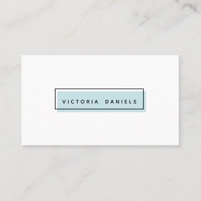 Feminin Logotyp | Ljusblå | Minimal professionell Visitkort (Framsida)
