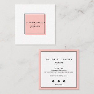 Feminin Logotyp Rosa Medieikoner för social Fyrkantigt Visitkort