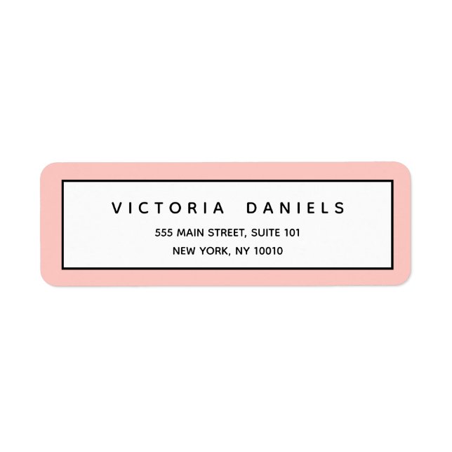 Feminin Logotyp | ROSA | Minimal professionell Returadress Etikett (Framsidan)