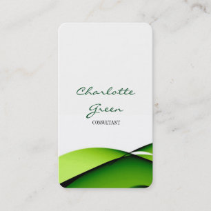 Feminin minimalistisk Grönt Kurvor vit slinga Visitkort