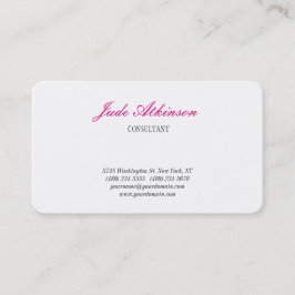 Feminin minimalistisk handskrift Modern vit sladd Visitkort