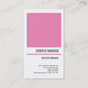 Feminin minimalistisk Rosa Vit modern Professionel Visitkort