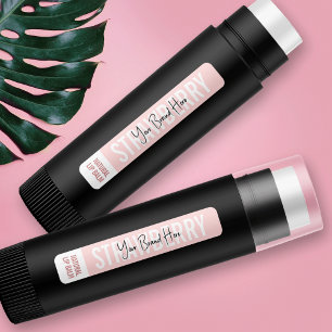 Feminin Modern Rosa Lipstick Lip Balm Tube Klistermärke