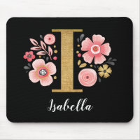 Feminin monogram Första Rosan Black Brev I