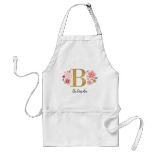Feminin monogram Första Rosan Guld Brev B Förkläde