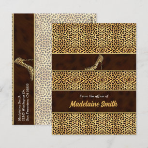 Feminin och Classy Cheetah Print och Stiletto Vykort