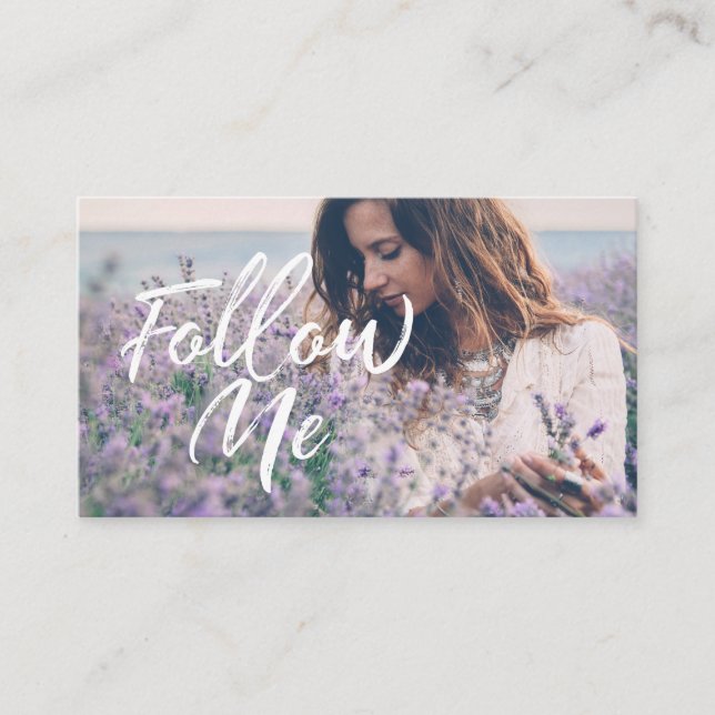Feminin och Trendig Följ Media Photo Me Social Visitkort (Framsida)