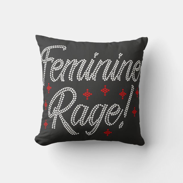 Feminin Rage Rhinestone-design Kudde (Framsida)