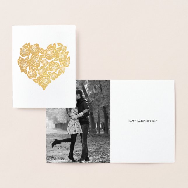 Feminin Ro Heart Cluster Valentine Day Card Folierat Kort (Display)