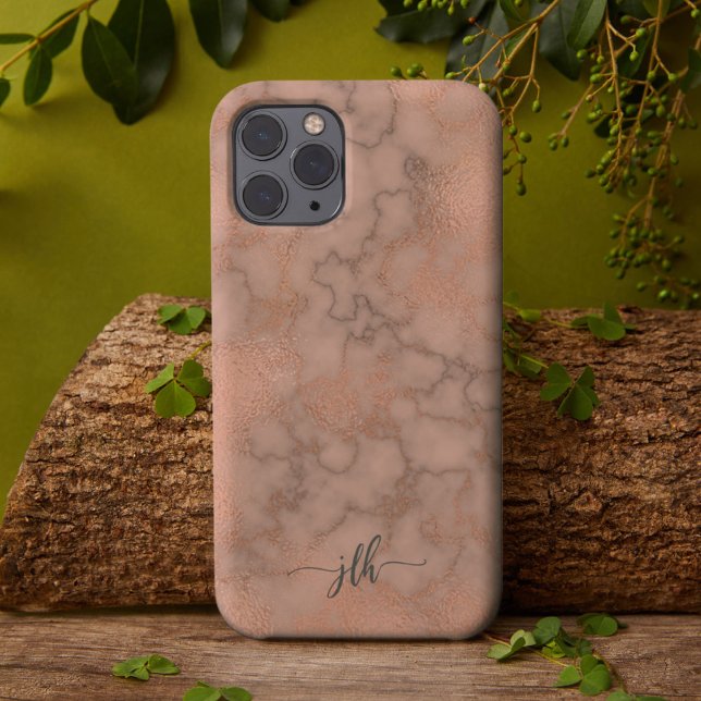 Feminin Ro Marble och Metallic med Monogram (Skapare uppladdad)
