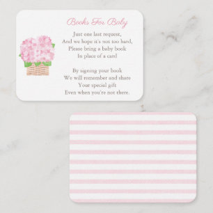 Feminin Rosa Blommigt Flicka Shower ger en Bok Tilläggskort