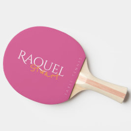 Feminin rosa bord_tennis namnteckning pingisracket
