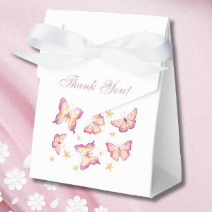 Feminin Rosa Butterfly Flicka Shower Presentaskar