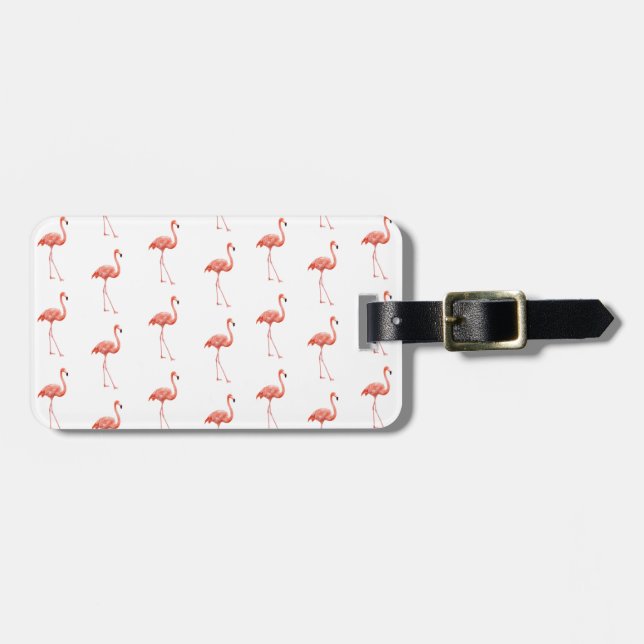 Feminin Rosa Flamingo Mönster Bagagebricka (Horisontell Framsida)