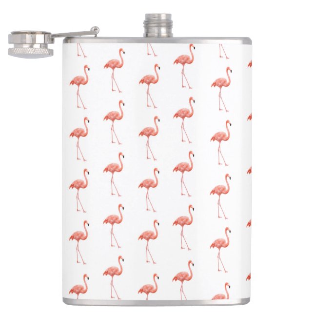 Feminin Rosa Flamingo Mönster Fickplunta (Öppnad)