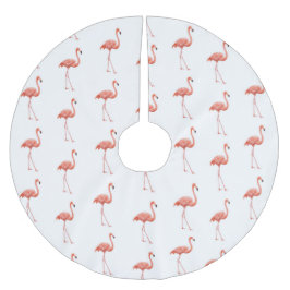 Feminin Rosa Flamingo Mönster Julgransmatta Borstad Polyester
