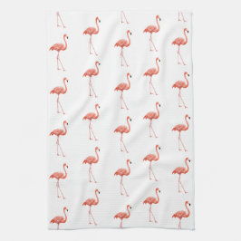 Feminin Rosa Flamingo Mönster Kökshandduk