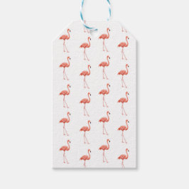 Feminin Rosa Flamingo Mönster Presentetikett