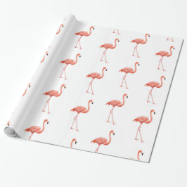 Feminin Rosa Flamingo Mönster Presentpapper