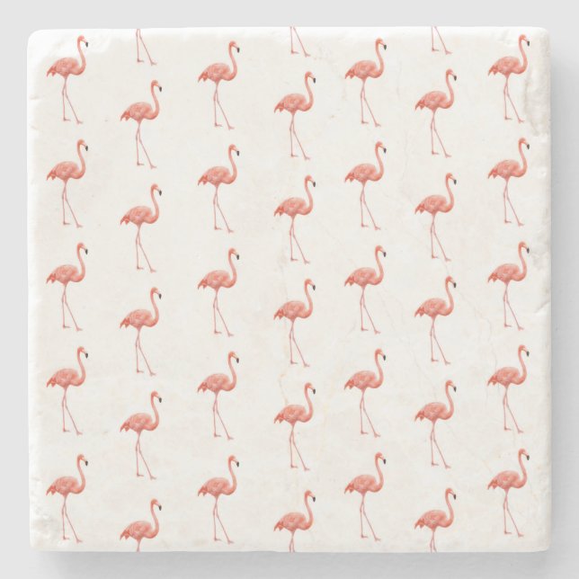 Feminin Rosa Flamingo Mönster Stenunderlägg (Framsidan)
