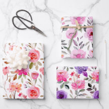Feminin Rosa Lilac och Lila Blommigt av vattenfärg
