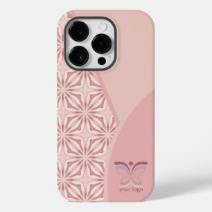 Feminin Rosa Logotyp eller QR kod Geometric Mönste