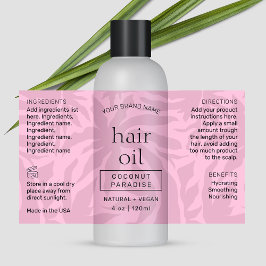 Feminin Rosa Modern 4 OZ Kosmetiskt Flaska-märke Rektangulärt Klistermärke