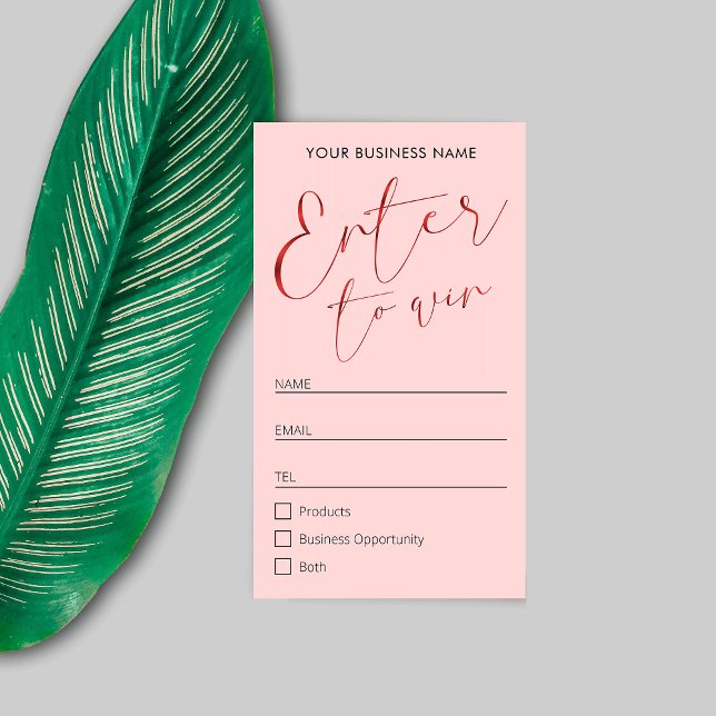 Feminin Rosa och rödskript Raffle Biljett (Skapare uppladdad)