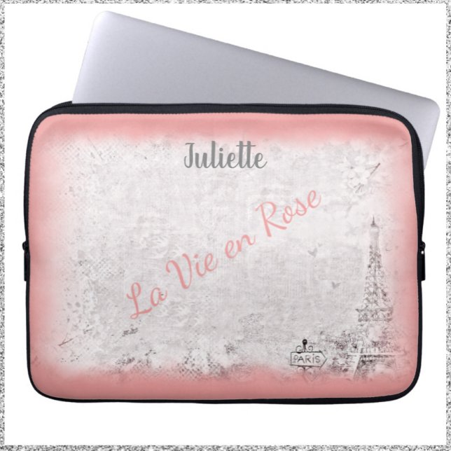 Feminin Rosa Paris La Vie en Ro Laptop Fodral (Skapare uppladdad)